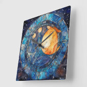 Celestial Stected Glass Wall Uhr (Winkel)