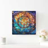 Celestial Stected Glass Wall Uhr (Zuhause)