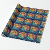 Celestial Stected Glass Wrapping Paper Geschenkpapier (Ungerollt)
