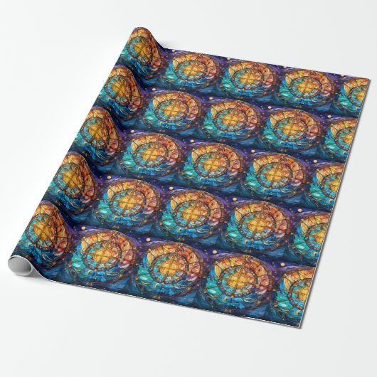 Celestial Stected Glass Wrapping Paper Geschenkpapier (Ungerollt)