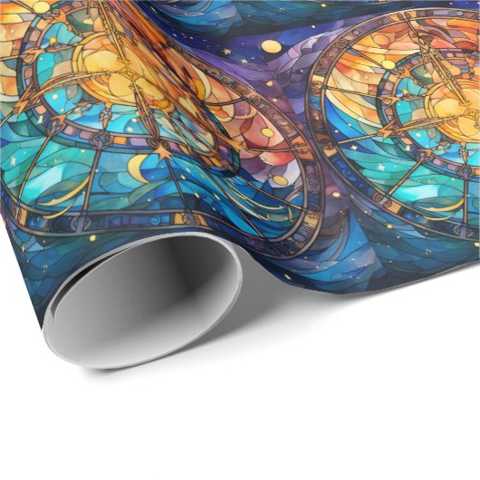 Celestial Stected Glass Wrapping Paper Geschenkpapier (Rolleneckpunkt)