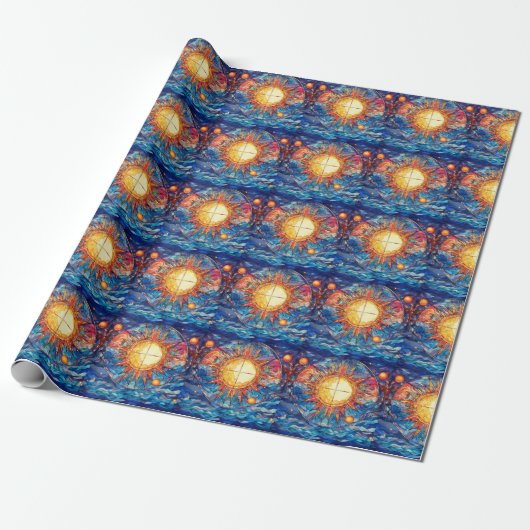 Celestial Stected Glass Wrapping Paper Geschenkpapier (Ungerollt)