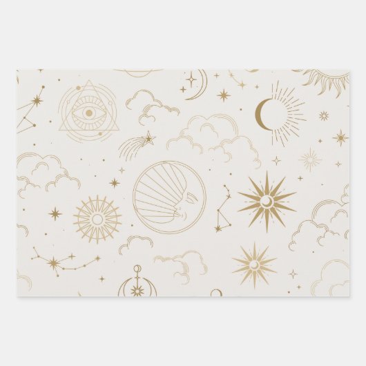 Celestial Sun and Moon Geschenkpapier Set (Vorderseite 3)