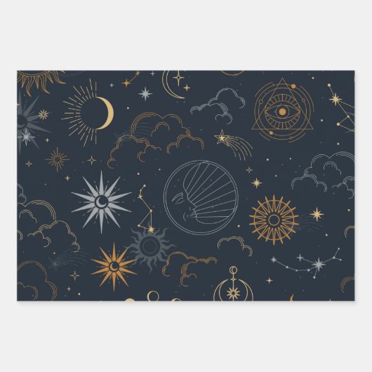 Celestial Sun and Moon Geschenkpapier Set (Vorderseite 2)