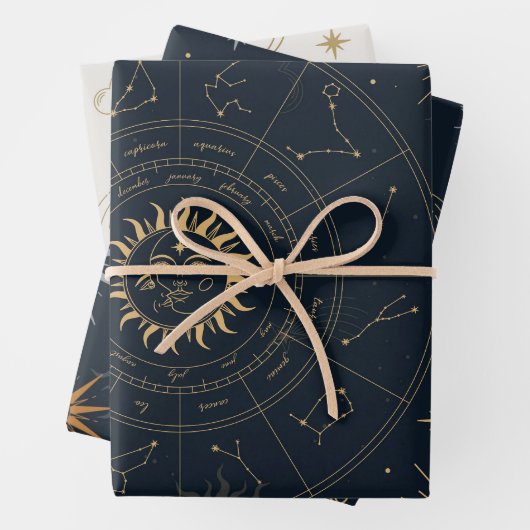 Celestial Sun and Moon Geschenkpapier Set (Beispiel)