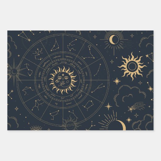 Celestial Sun and Moon Geschenkpapier Set (Vorderseite)