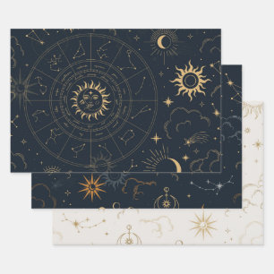 Celestial Sun and Moon Geschenkpapier Set