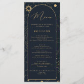 Celestial Sun and Moon Gold and Navy Menü Menükarte (Vorderseite)