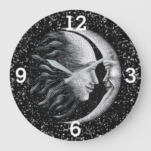 Celestial Sun and Moon Große Wanduhr (Vorderseite)