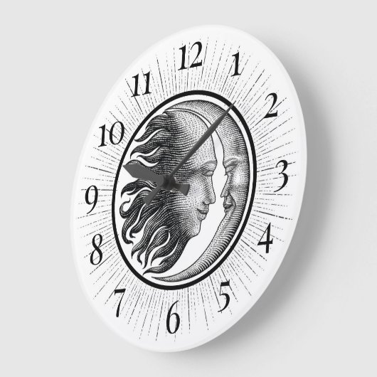 Celestial Sun and Moon Große Wanduhr (Winkel)