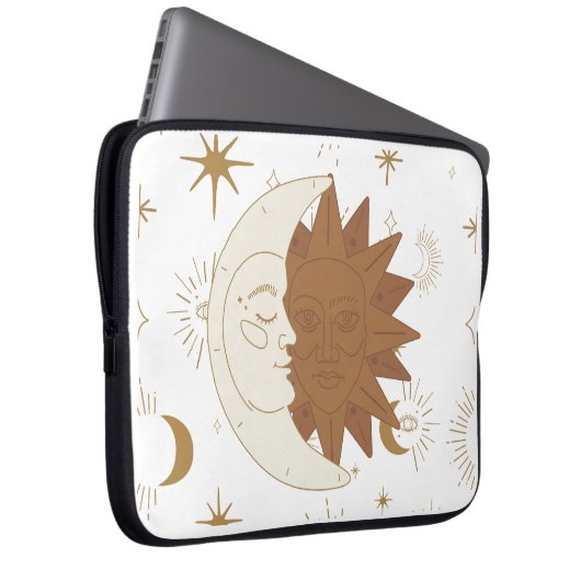 Celestial Sun and Moon Laptopschutzhülle (Vorne Rechts)