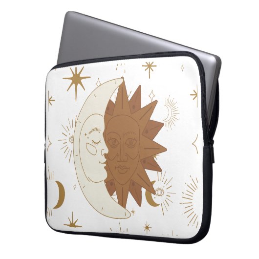 Celestial Sun and Moon Laptopschutzhülle (Vorderseite Links)