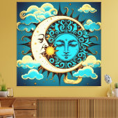 Celestial Sun and Moon Leinwanddruck (Insitu (Wohnzimmer))