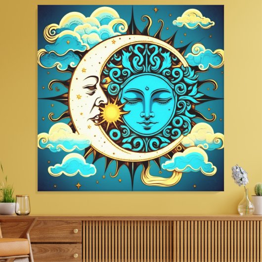 Celestial Sun and Moon Leinwanddruck (Insitu (Wohnzimmer))