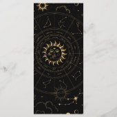 Celestial Sun and Moon Menu Black and Gold Version Menükarte (Rückseite)