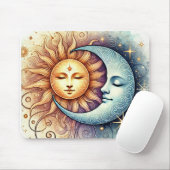 Celestial Sun and Moon Mouse Pad Mousepad (Mit Mouse)