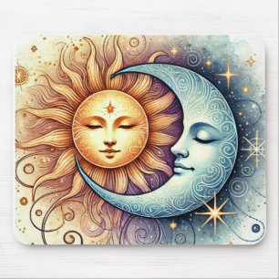 Celestial Sun and Moon Mouse Pad Mousepad