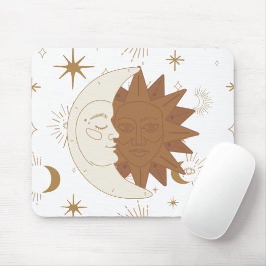 Celestial Sun and Moon Mousepad (Mit Mouse)