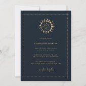 Celestial Sun and Moon Mystic Wedding Einladung (Vorderseite)