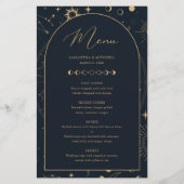 Celestial Sun and Moon Navy Gold Menükarte (Vorderseite)