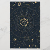 Celestial Sun and Moon Navy Gold Menükarte (Rückseite)