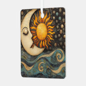 Celestial Sun and Moon Ornament Aus Metall (Vorderseite links)