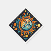 Celestial Sun and Moon Sweatshirt Serviette (Ecke)