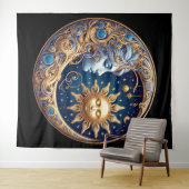 Celestial Sun and Moon Wandteppich (Beispiel (Horizontal))