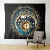 Celestial Sun and Moon Wandteppich (Beispiel (Horizontal))