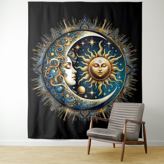 Celestial Sun and Moon Wandteppich (Beispiel)