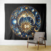 Celestial Sun and Moon Wandteppich (Beispiel (Horizontal))