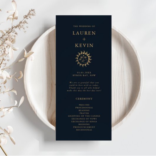 Celestial Sun and Moon Wedding Zeremony Program