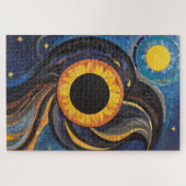 Celestial Sun and Stars in Night Sky Mosaik Puzzle (Horizontal)