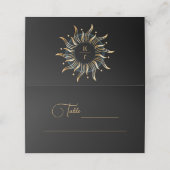 Celestial Sun Black und Golden Platzkarte (Außenseite Aufgefaltet)