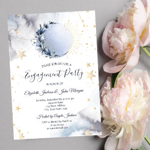 Celestial Sun, Blauer Mond, Sterne Einladung