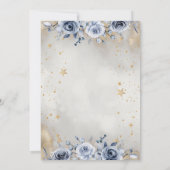 Celestial Sun, Blue Moon Rose Stars Quinceanera Einladung (Rückseite)