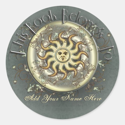 Celestial Sun Buchzeichen Stickers (Vorderseite)