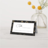 Celestial Sun Crescent Moon Golden Black Platzkarte (Vorderseite)