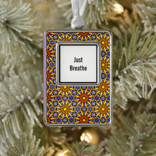 Celestial Sun Custom Mantra Rahmen-Ornament Silber