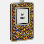 Celestial Sun Custom Mantra Rahmen-Ornament Silber (Rechts)