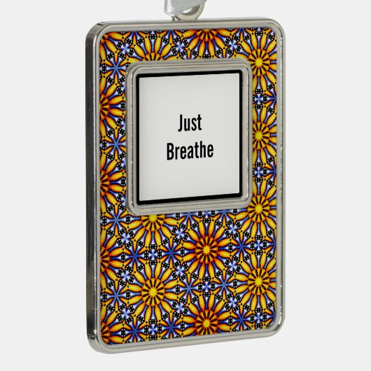 Celestial Sun Custom Mantra Rahmen-Ornament Silber (Rechts)