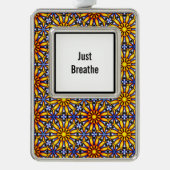 Celestial Sun Custom Mantra Rahmen-Ornament Silber (Vorderseite)