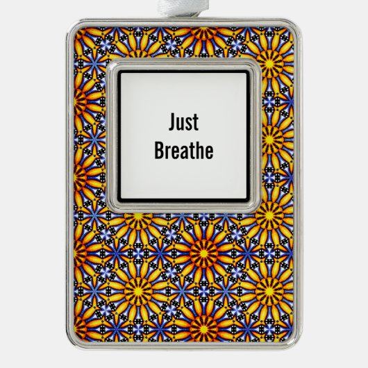 Celestial Sun Custom Mantra Rahmen-Ornament Silber (Vorderseite)