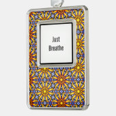 Celestial Sun Custom Mantra Rahmen-Ornament Silber (Links)