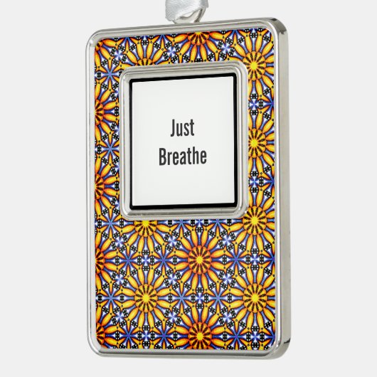 Celestial Sun Custom Mantra Rahmen-Ornament Silber (Links)