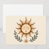 Celestial Sun Face Botanical Mystical Art Einladung (Vorne/Hinten)
