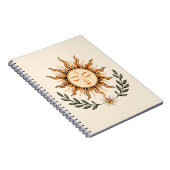 Celestial Sun Face Botanical Mystical Art Notizblock (Rechte Seite)