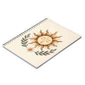 Celestial Sun Face Botanical Mystical Art Notizblock (Linke Seite)
