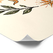 Celestial Sun Face Botanical Mystical Art Poster (Ecke)