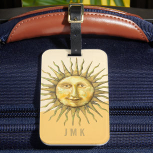 Celestial Sun Face Colorblock Monogram Gepäckanhänger